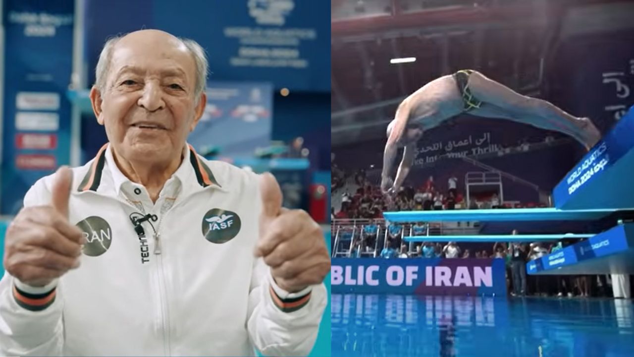 Atleta de 100 anos faz mergulho em campeonato mundial de esportes aquáticos