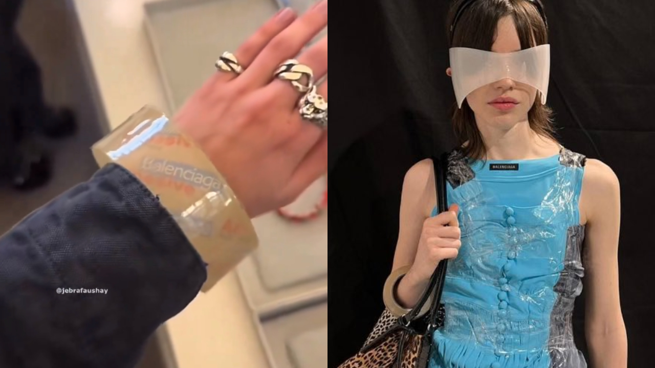 Novo bracelete da Balenciaga imita fita adesiva e custa R$ 16 mil