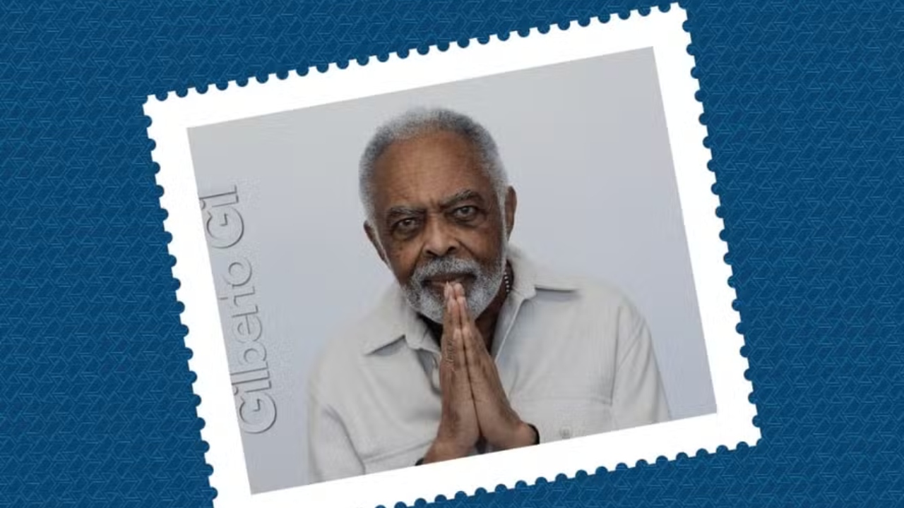Em série que homenageia brasileiros, Correios cria selo de Gilberto Gil