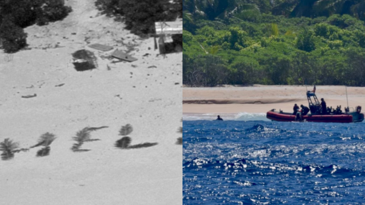 Sinal improvisado de socorro ajudou marinheiros em ilha
