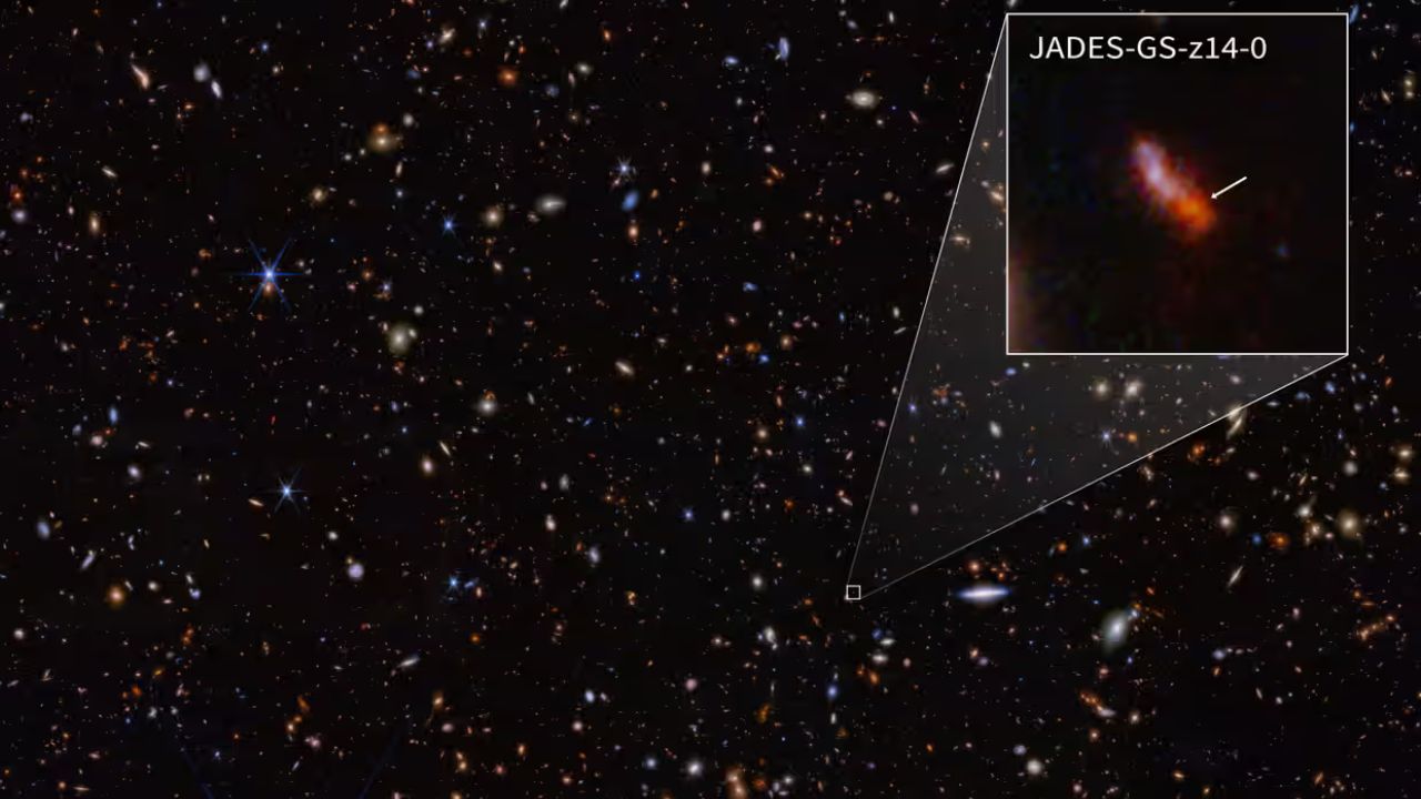 Galáxia mais distante conhecida é fotografada pelo telescópio espacial James Webb
