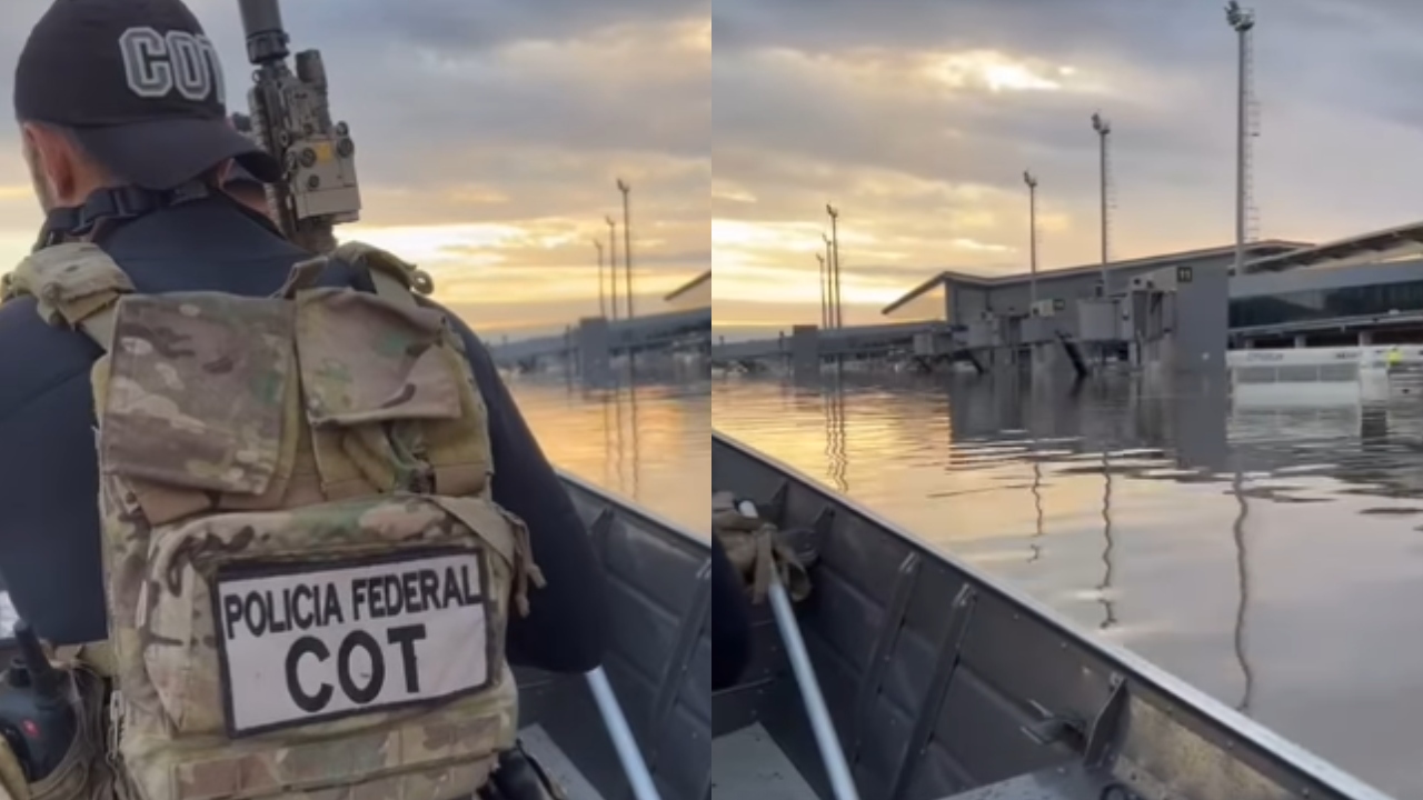 Operação da PF retira 2 mil armas de aeroporto alagado no Rio Grande do Sul