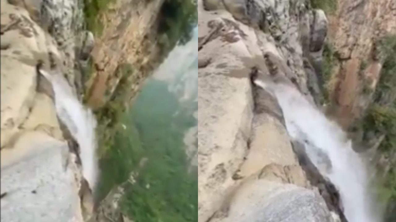 Turista descobre que cachoeira da China é alimentada por cano