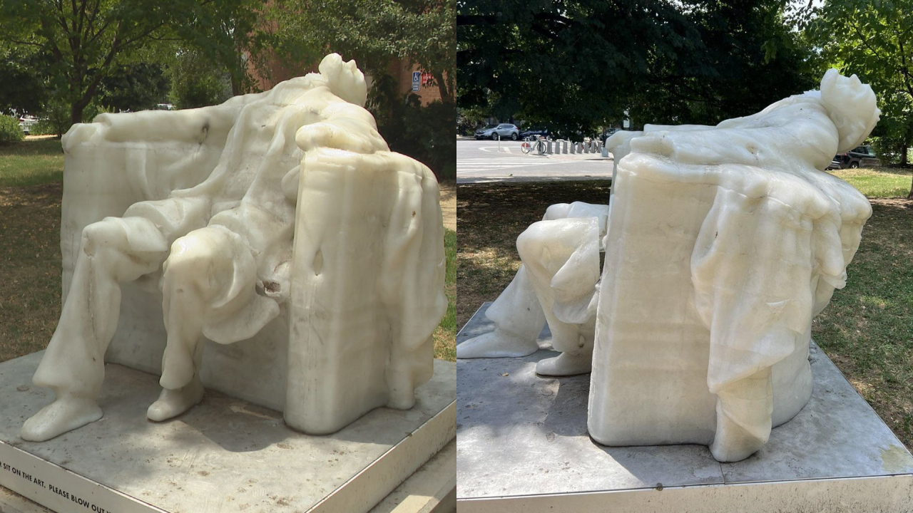 EUA: Estátua de cera de Abraham Lincoln derrete em meio a onda de calor