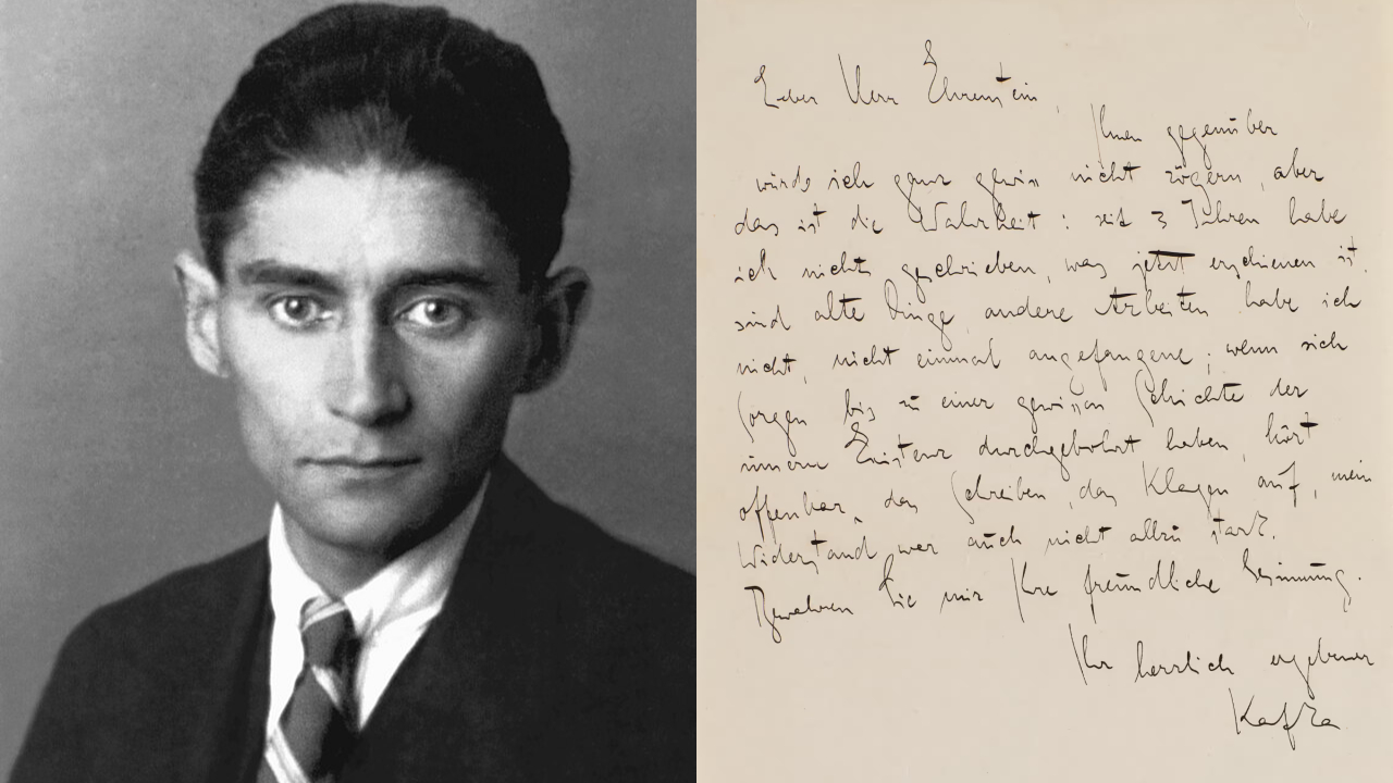 Carta do escritor Franz Kafka endereçada a amigo, escrita em 1920, será leiloada