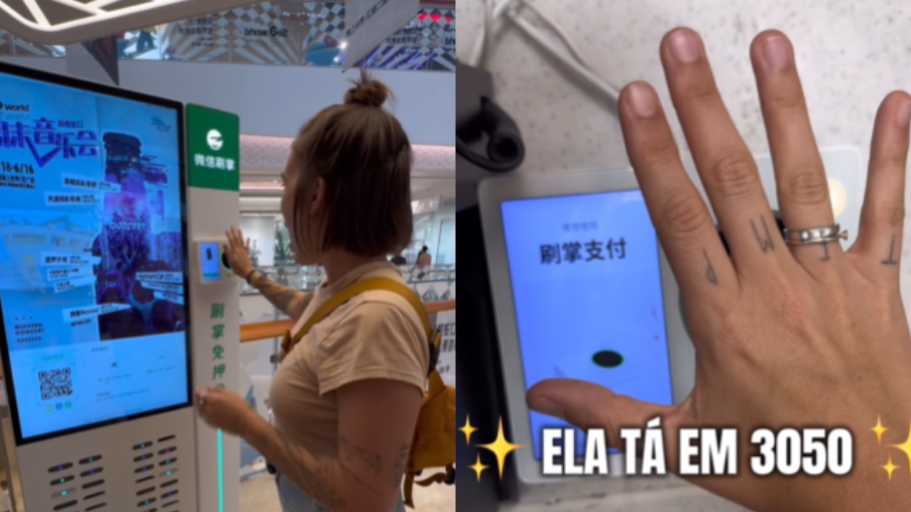 Brasileira viraliza ao mostrar pagamento com a palma da mão na China