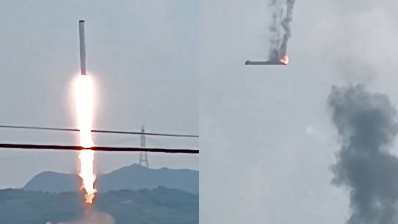 Foguete espacial é lançado acidentalmente e cai, na China