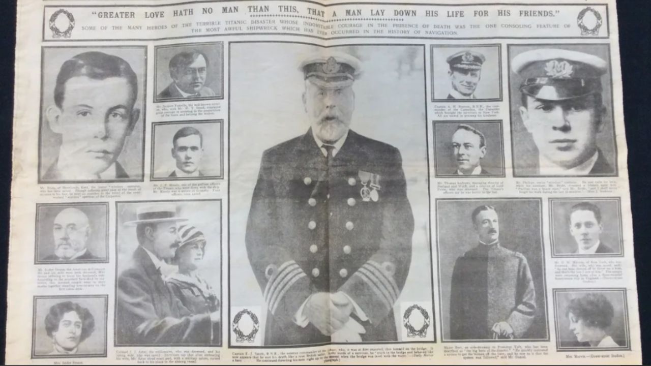 Jornal relatando naufrágio do Titanic é encontrado no fundo de um guarda-roupa