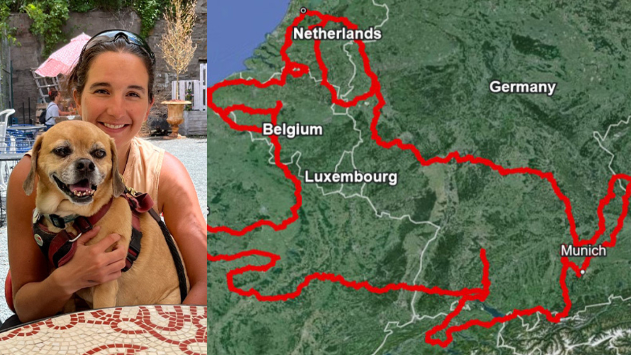 Americana cria maior desenho de GPS do mundo pedalando pela Europa e bate recorde