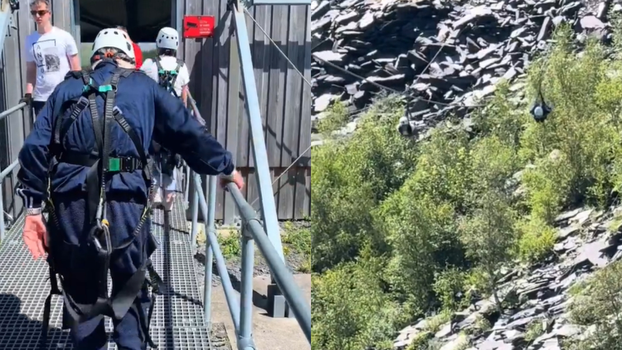 Idoso de 94 anos faz novo recorde ao descer em tirolesa mais rápida do mundo