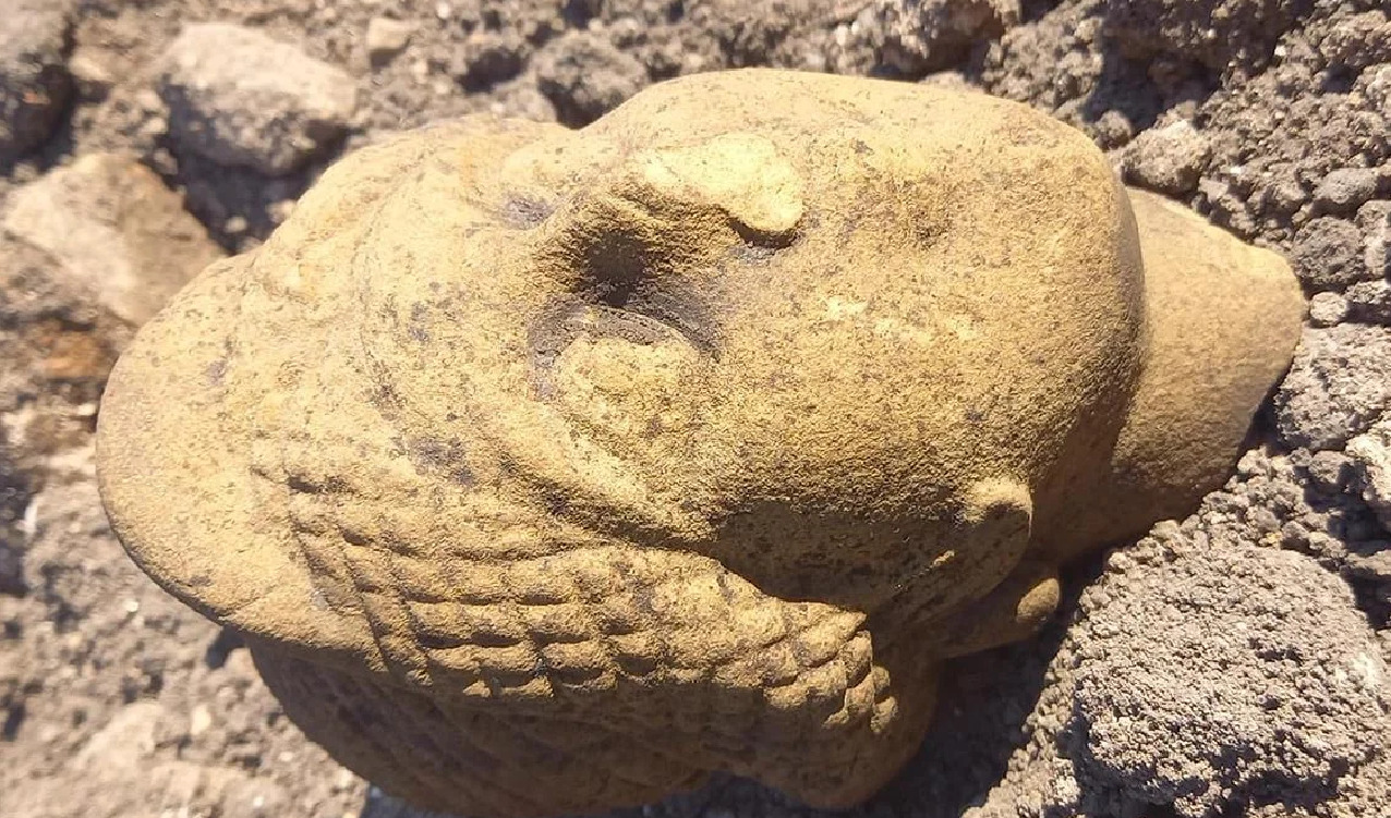 Pesquisadores descobrem escultura de cabeça romana na Inglaterra