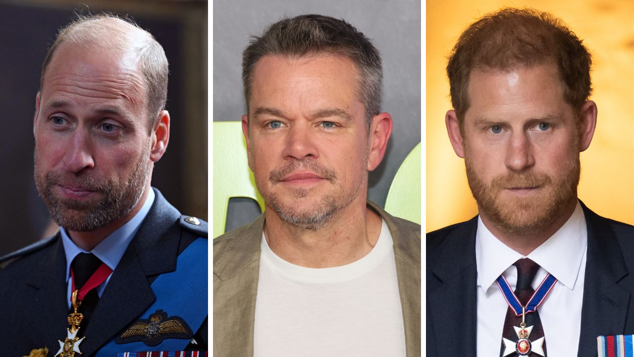 Matt Damon está ‘no meio da guerra’ entre William e Harry, diz revista
