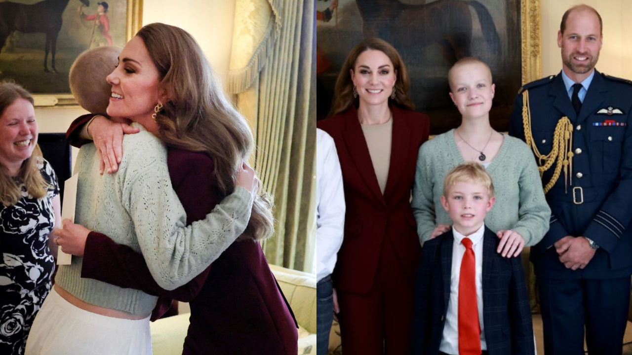 Kate Middleton retoma compromissos reais e encontra jovem com câncer