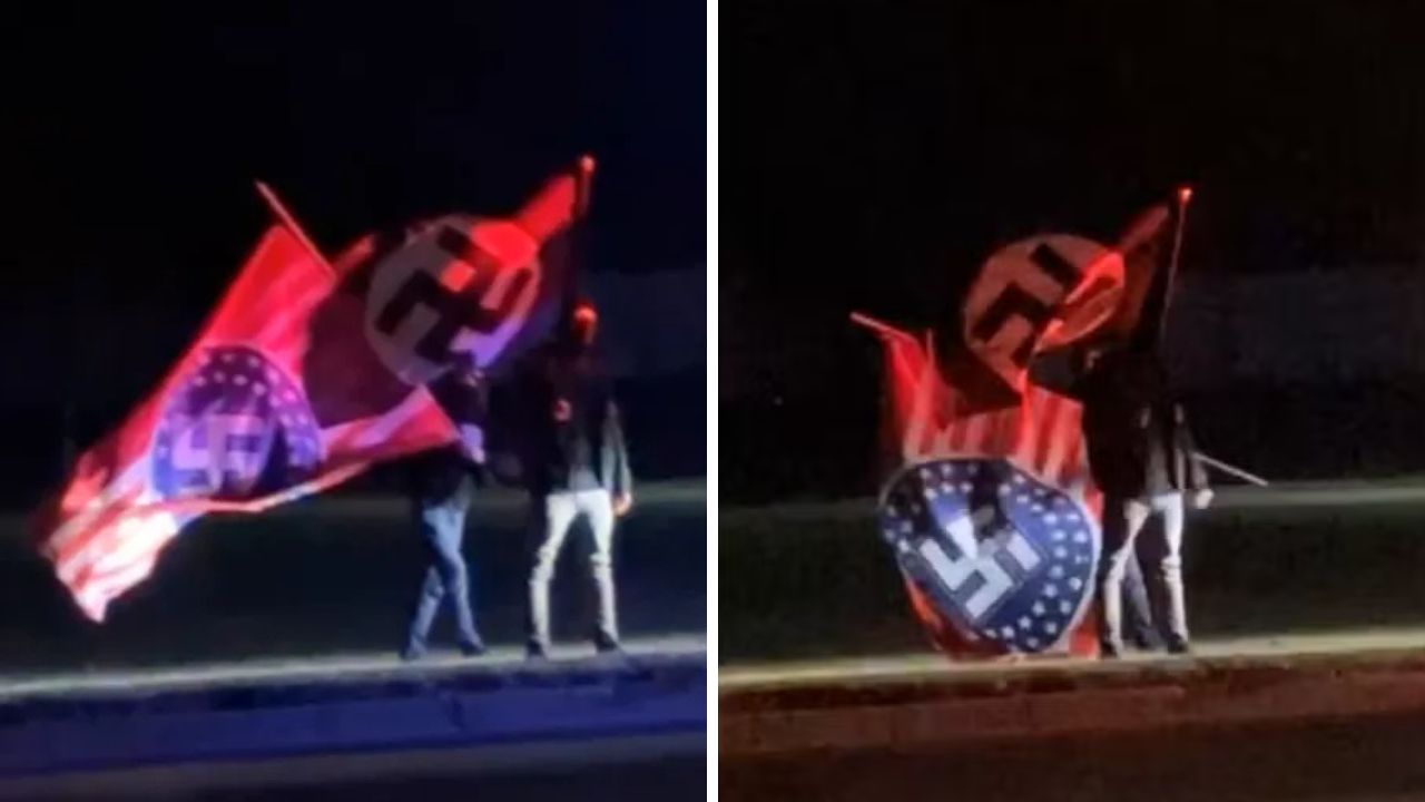 Grupo com bandeiras nazistas protesta durante peça sobre Anne Frank nos EUA