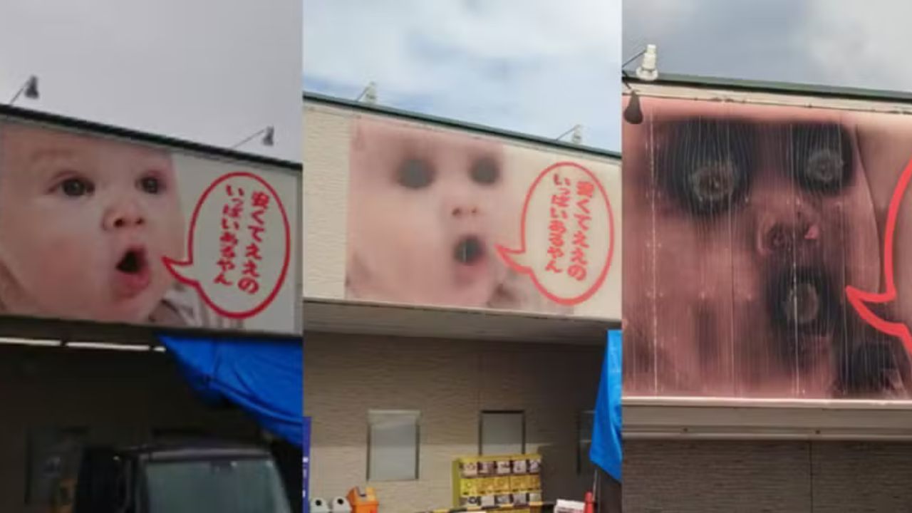 Calor transforma bebê fofo em outdoor em imagem assustadora