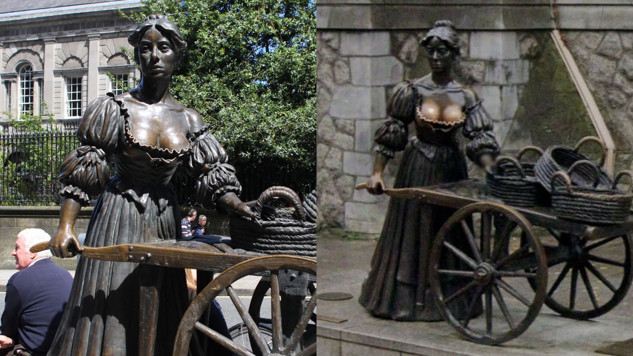 Molly Malone: a estátua que mudou de cor após ser apalpada por turistas