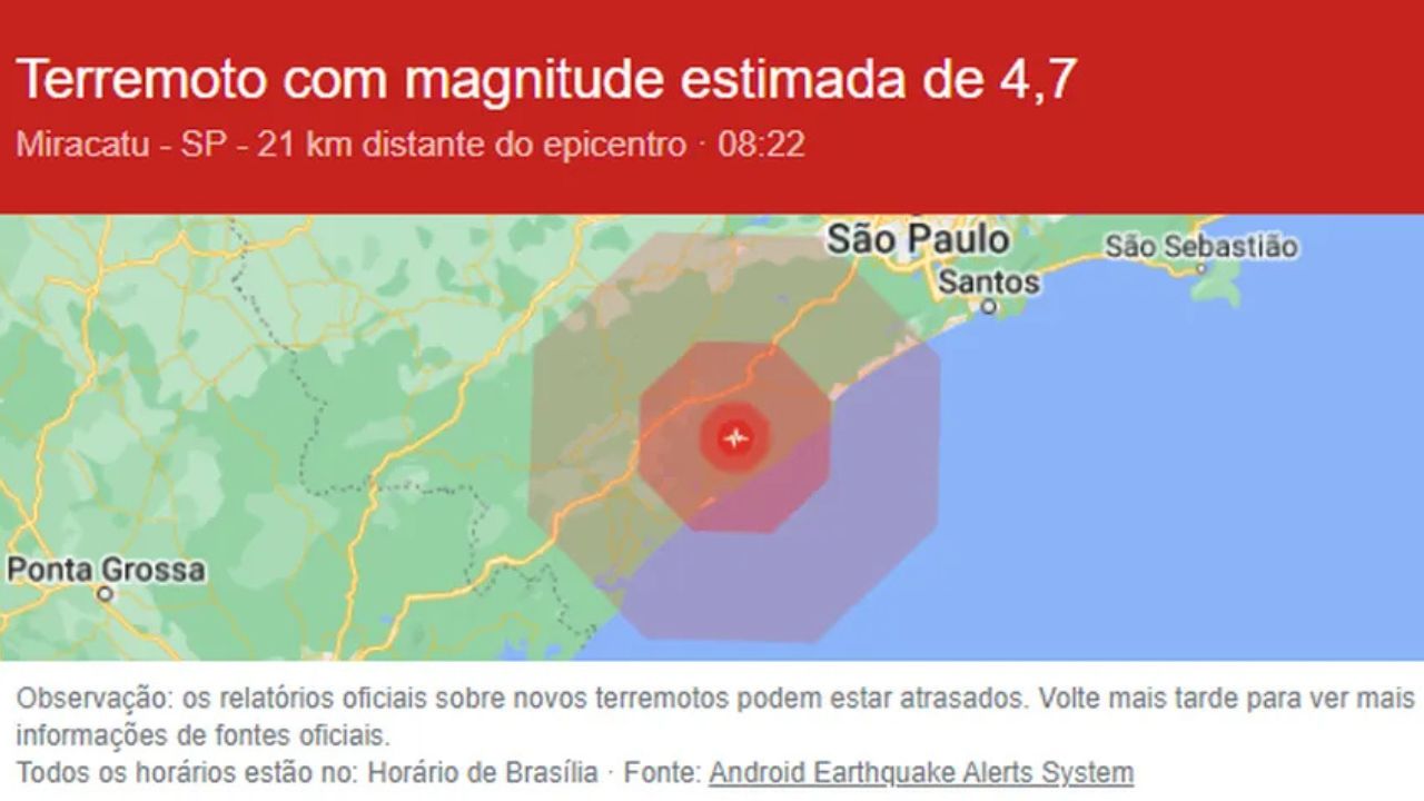 Alerta de terremoto em SP e RJ: saiba o que disse a Defesa Civil
