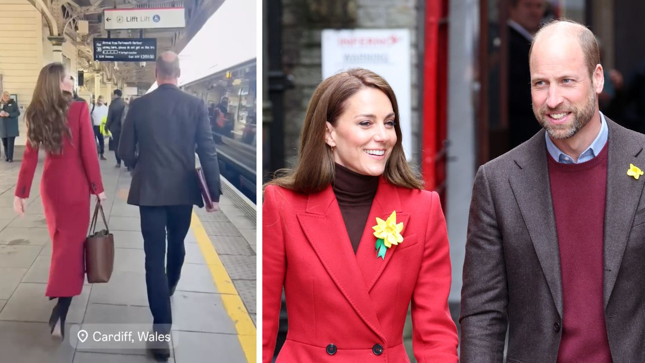 William e Kate pegam trem para compromisso público e surpreendem passageiros