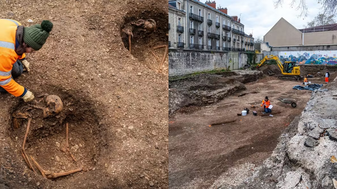 Os 13 cadáveres sentados encontrados após 2 mil anos na França
