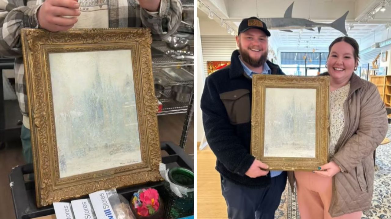 Mulher compra quadro por R$ 17,50 e descobre que obra é de pintor impressionista