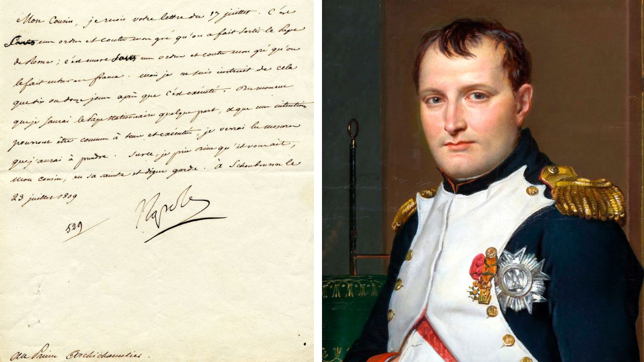 Carta em que Napoleão simula inocência por prisão do Papa é leiloada na França