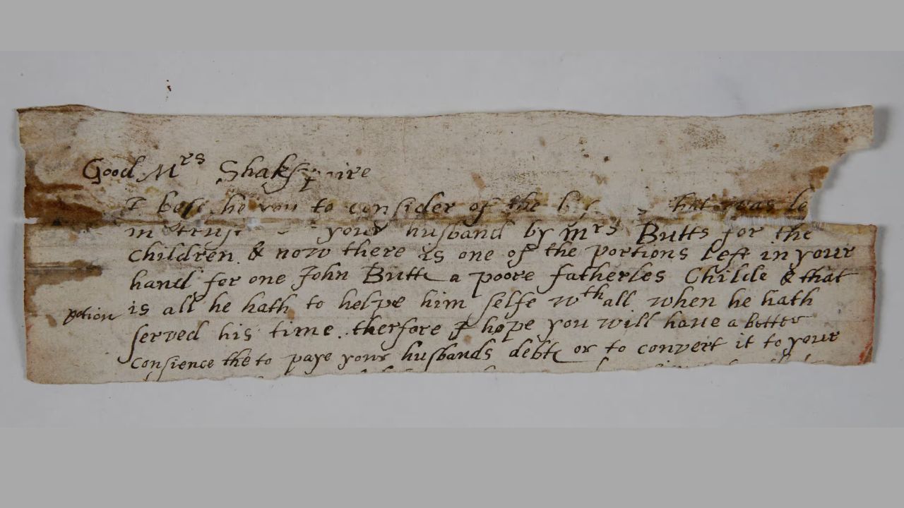 Fragmento de carta desafia ideia de casamento infeliz de Shakespeare com Anne