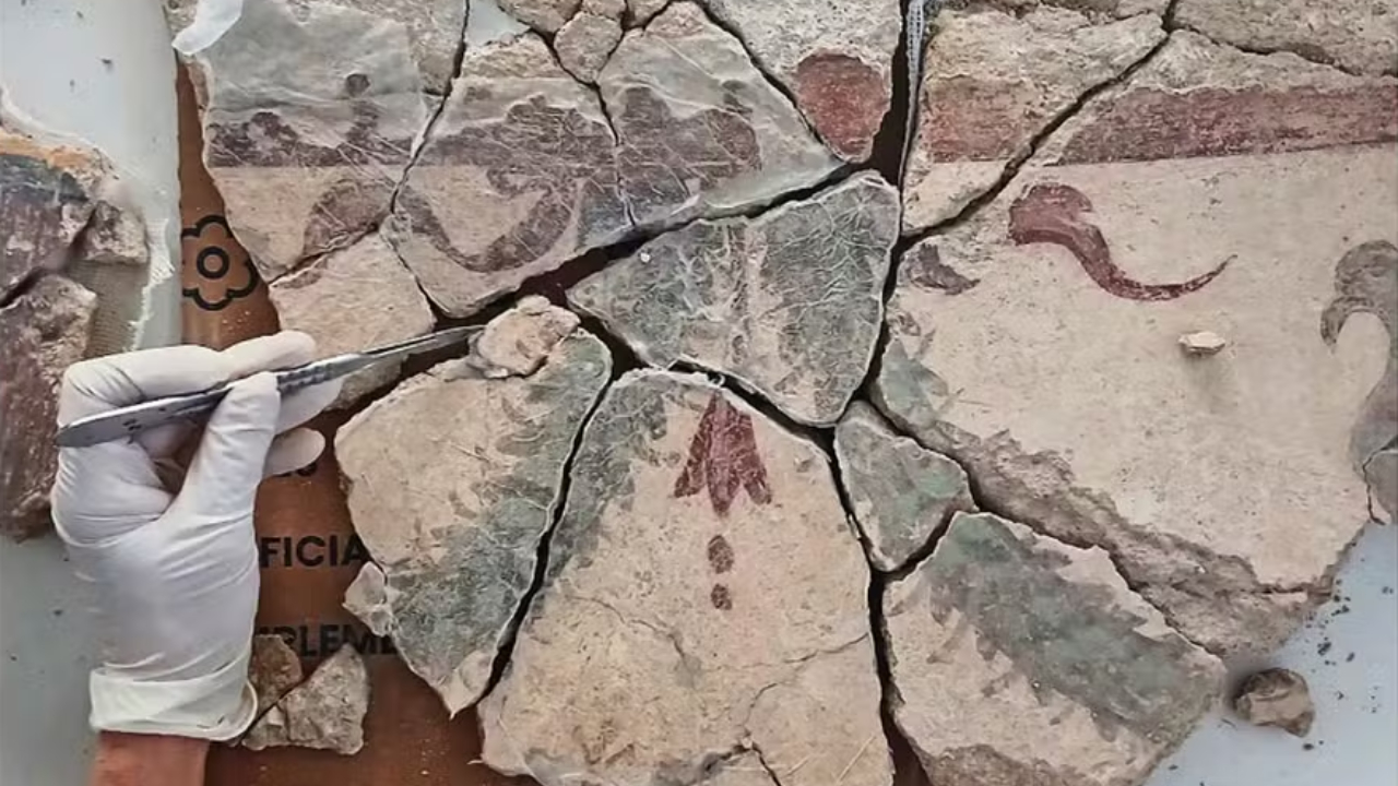 Antigos fragmentos de murais romanos são encontrados na Espanha