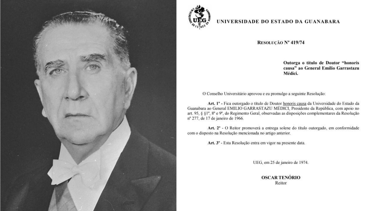 UERJ revoga título de Doutor Honoris Causa dado a Médici durante a ditadura