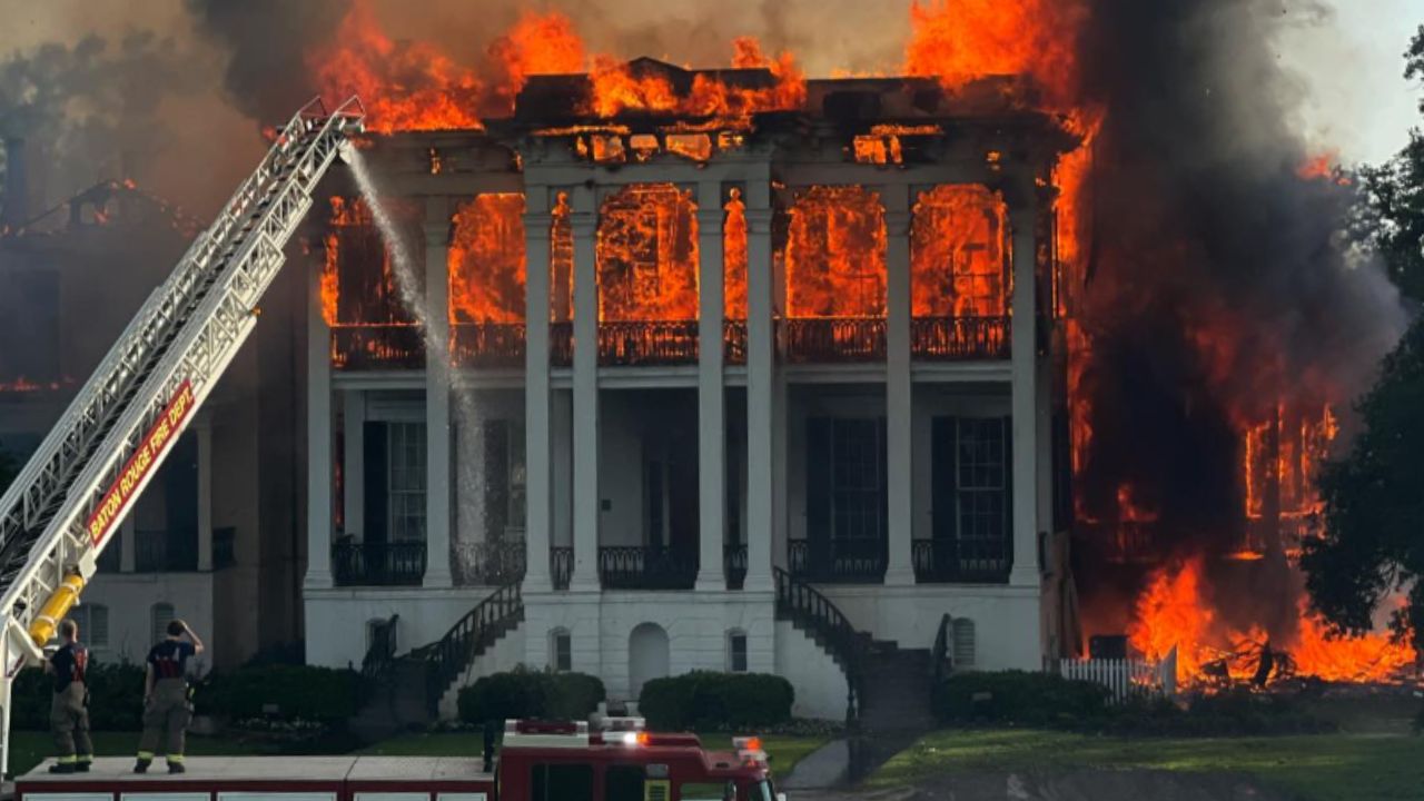 Incêndio destrói mansão histórica ligada à escravidão no sul dos EUA