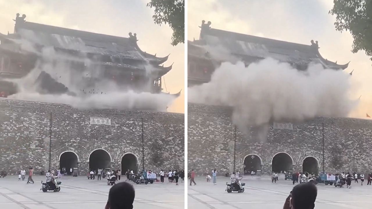 Torre histórica de 650 anos desaba na China dois meses após restauração