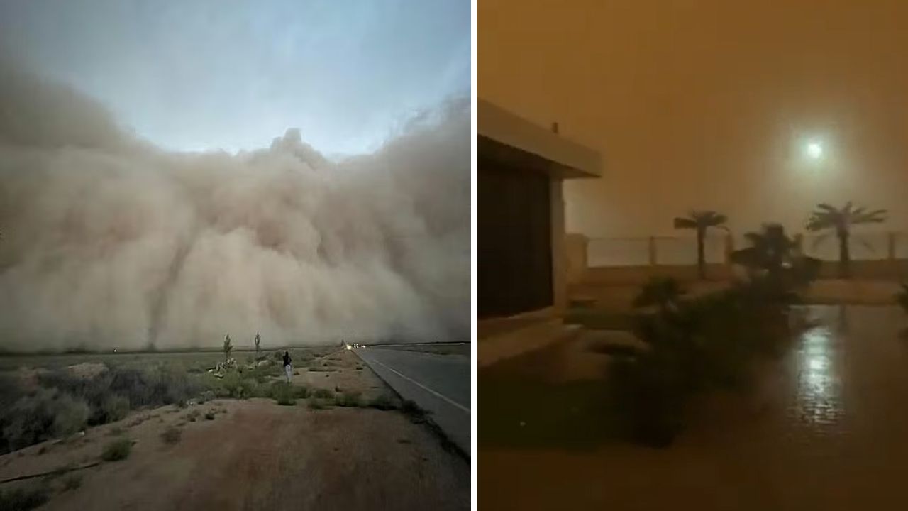 Tempestade de poeira gera caos e transforma dia em noite no Oriente Médio