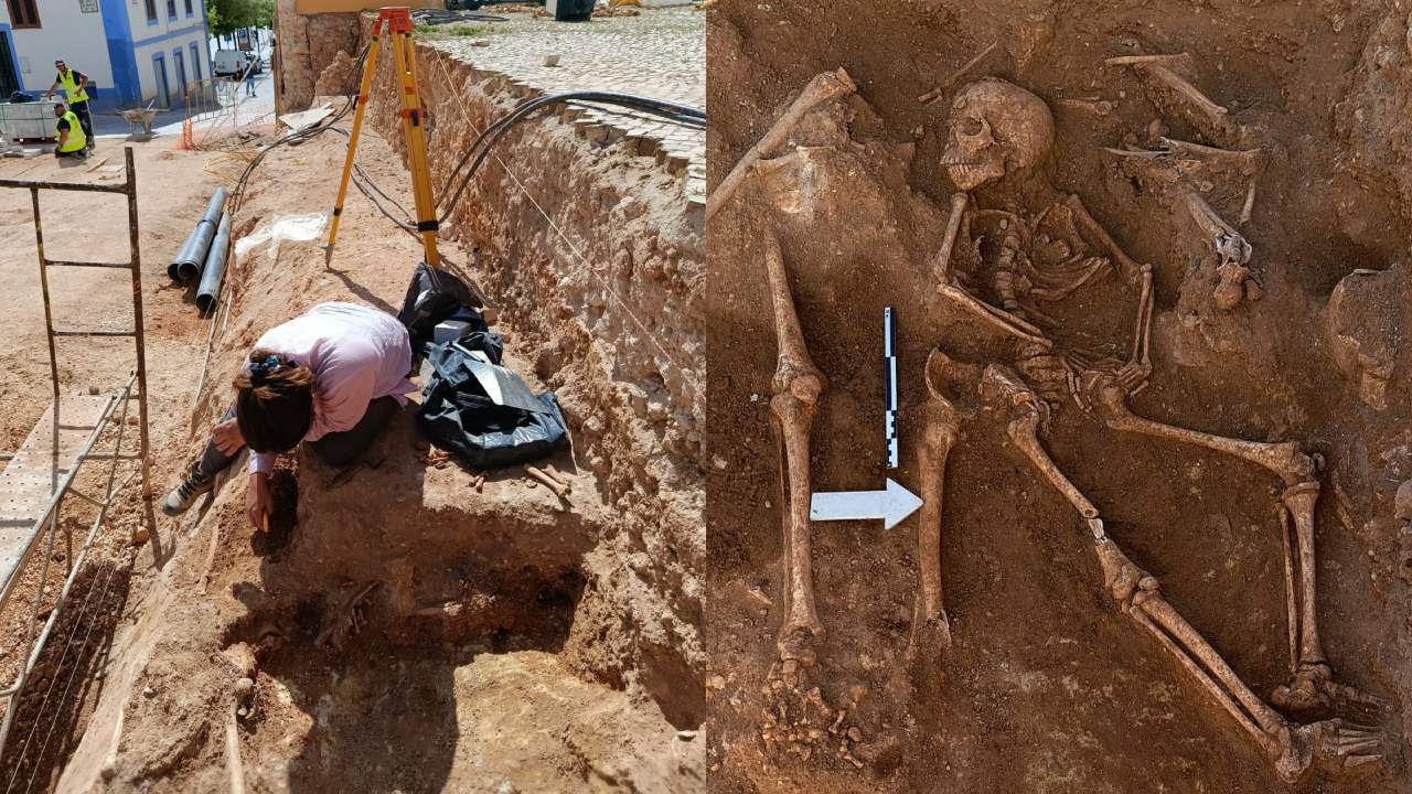 Muro de igreja do século 15 cai e revela 12 esqueletos humanos em Portugal