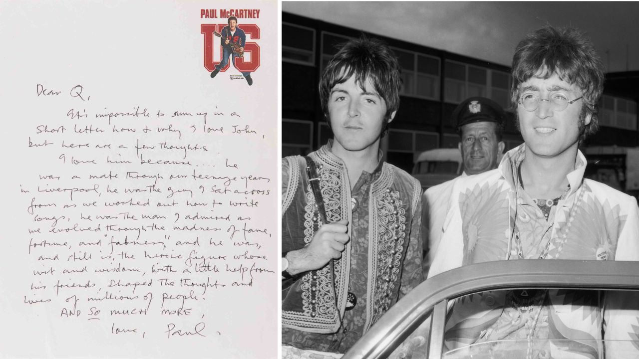 Carta de Paul McCartney sobre John Lennon é leiloada nos EUA: ‘Peça singular’