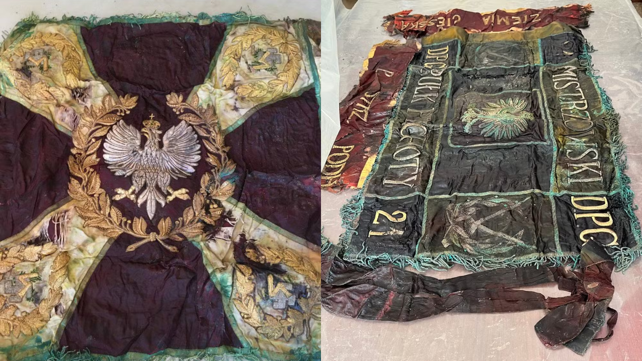 Bandeira de derrotados da Segunda Guerra é encontrada em floresta na Polônia
