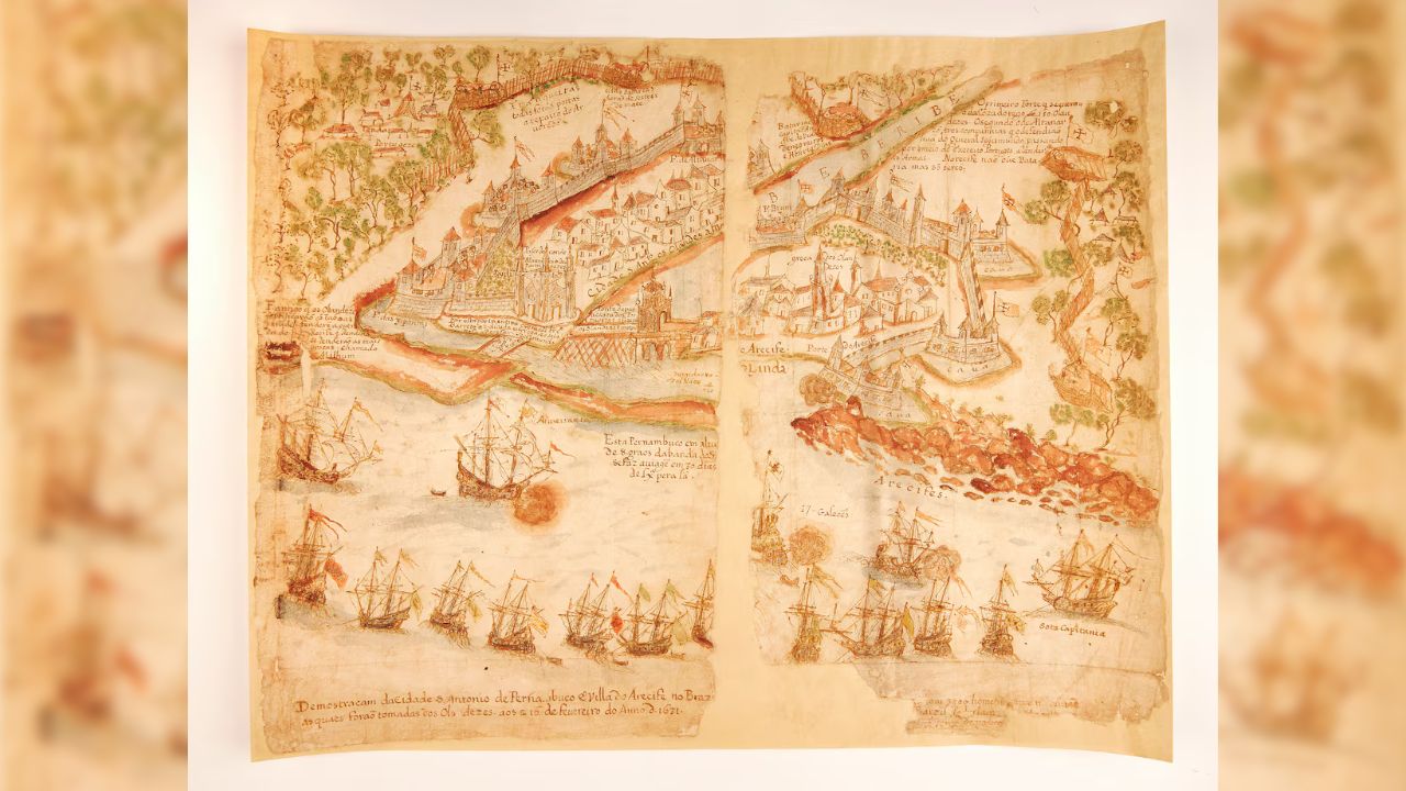 Desenho que retrata holandeses sendo expulsos de Pernambuco é encontrado