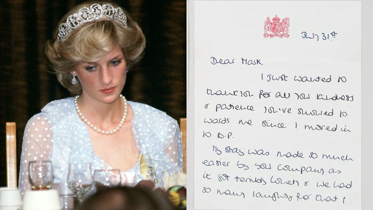 Carta escrita por Princesa Diana dois dias após o casamento vai a leilão