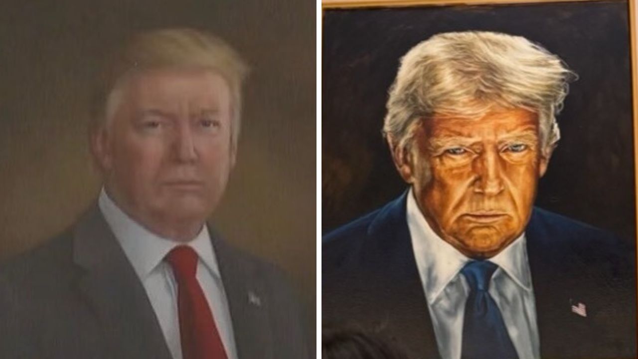 Retrato aprovado por Trump é instalado após remoção da versão ‘distorcida’