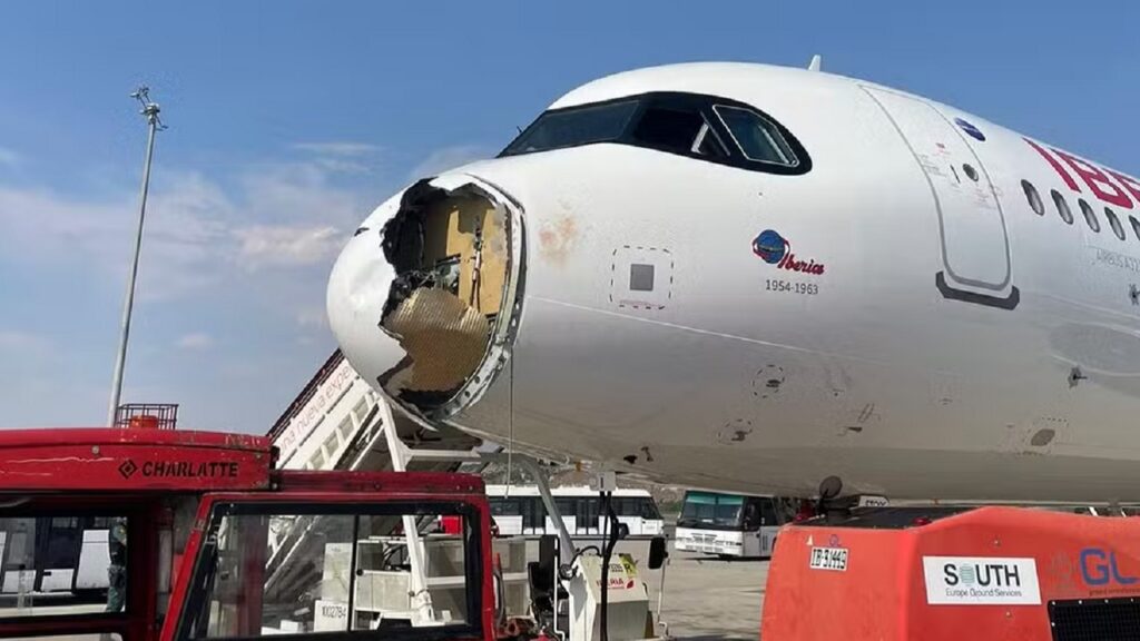 Avião sofre colisão com pássaros e realiza pouso de emergência em Madri