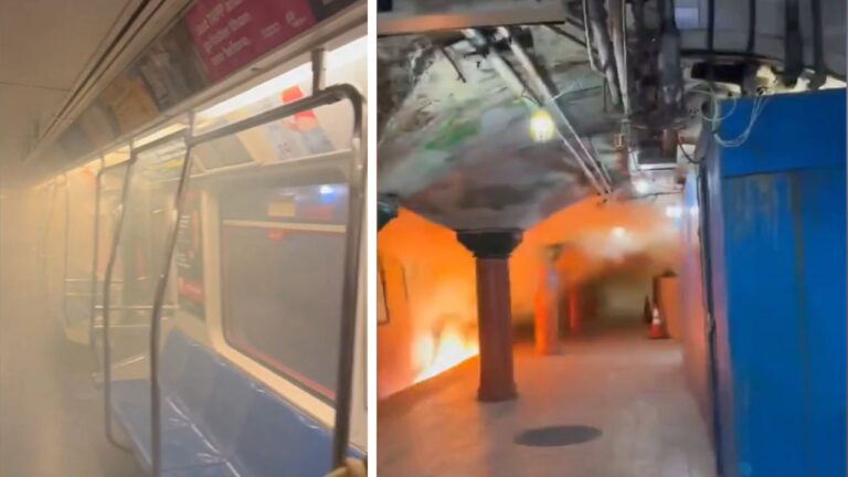 Trem pega fogo durante horário de pico e gera pânico em estação nos EUA