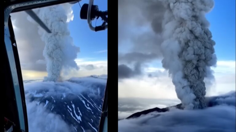Após terremoto, vulcão adormecido entra em erupção após 500 anos na Rússia