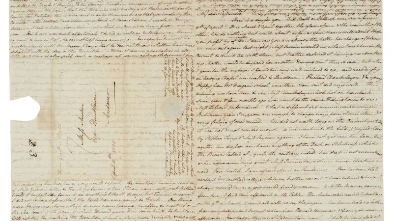 Carta de Jane Austen para irmã será leiloada