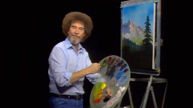 Obras de Bob Ross serão leiloadas para salvar emissoras dos EUA