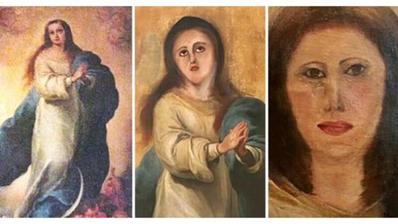 A famosa pintura da Virgem Maria que ficou irreconhecível após uma restauração desastrosa