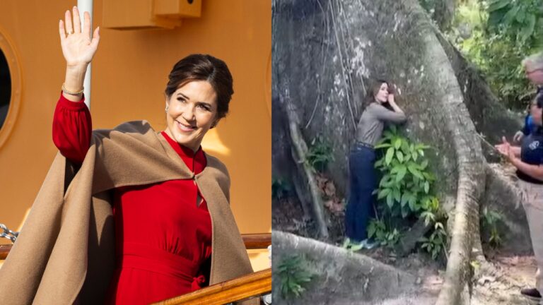 Rainha da Dinamarca visita Belém para a COP 30, e abraça árvore samaumeira