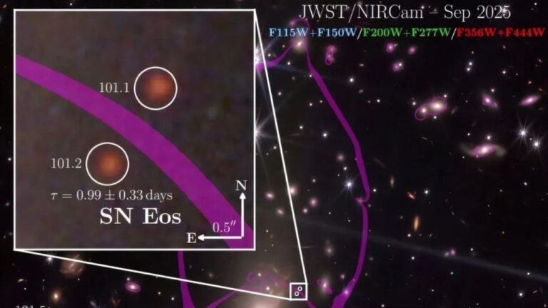 James Webb flagra rara supernova dos primórdios do Universo