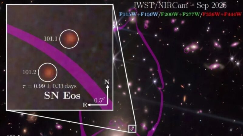 James Webb flagra rara supernova dos primórdios do Universo