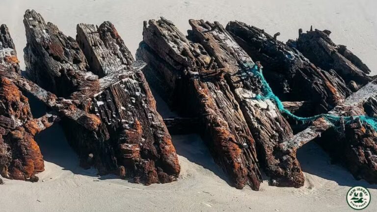 Naufrágio do século 19 é descoberto em praia dos EUA após tempestade