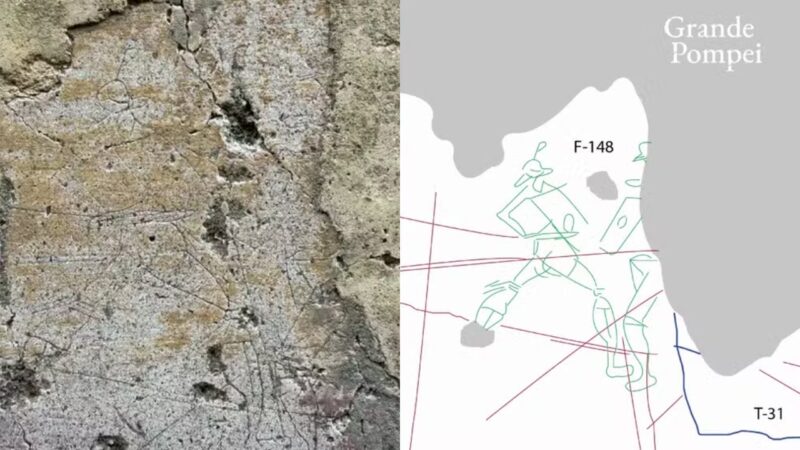 Antigas inscrições visíveis a olho nu são descobertas em Pompeia