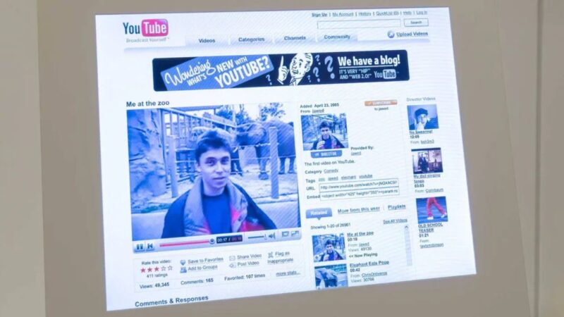 Museu recria interface do primeiro vídeo do YouTube