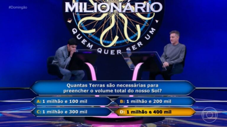 Engenheiro perde R$ 300 mil no Domingão ao errar volume do Sol